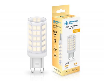 Светодиодная лампа G9 9W 2700K Ambrella 100903 LED G9 9W 2700K 220-240V