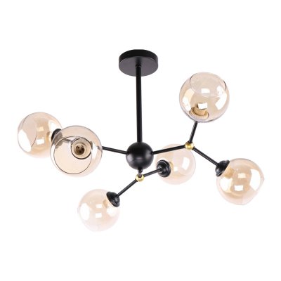 Люстра современная Экономсвет 10147/6BK+GD AMB Люстра современная Экономсвет 10147/6BK+GD AMB