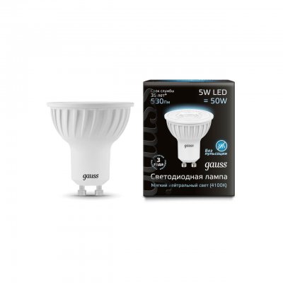 

Лампа Gauss LED MR16 GU10 5W 530lm 4100K (101506205), 101506205