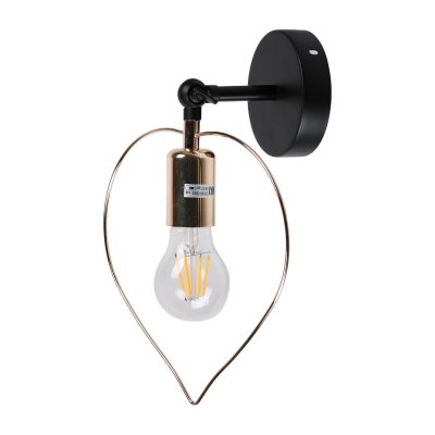 Светильник бра в стиле лофт Экономсвет 10158/1wBK+GD Светильник бра в стиле лофт Экономсвет 10158/1wBK+GD