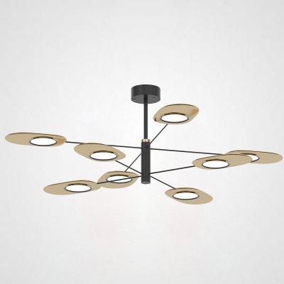 Люстра на штанге INGEL D110 8 lamps Black/Gold ImperiumLoft 101691-26