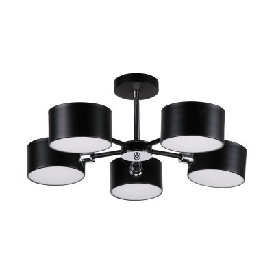 Люстра потолочная черная 10203/5BK+CR BK