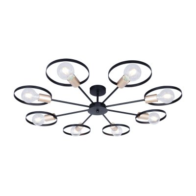 Люстра лофт стиля Экономсвет 10205/8BK+GD