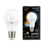 Лампа Gauss LED A60 10W E27 930lm 2700K/4100K CTC (102502110)