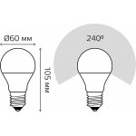 Лампа Gauss A60 12W 1200lm 6500K E27 LED