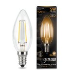 Лампа Gauss LED Filament Свеча E14 5W 420lm 2700К (103801105)