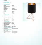 Настольная лампа Eglo 95758 NAMBIA 1