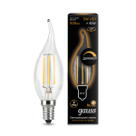 Лампа Gauss LED Filament Свеча на ветру dimmable E14 5W 420lm 2700K 1/10/50