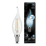 Лампа Gauss LED Filament Свеча на ветру E14 7W 580lm 4100K step dimmable 1/10/50