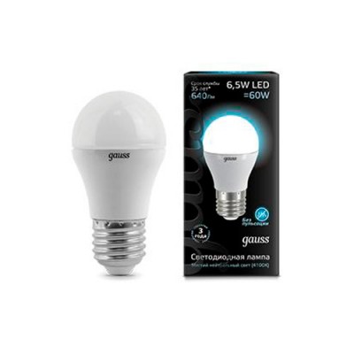 

Лампа Gauss LED Шар E27 7W 590lm 4100К (105102207), 105102207