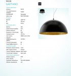 Светильник подвесной Eglo 94228 GAETANO