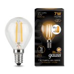 Лампа Gauss LED Filament Шар E14 7W 550lm 2700K step dimmable (105801107)