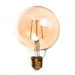 Лампа Gauss Filament G95 6W 620lm 2400К Е27 golden диммируемая LED (105802006-D)