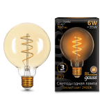 Лампа Gauss LED Filament G95 Flexible E27 6W Golden 360lm 2400К (105802007)