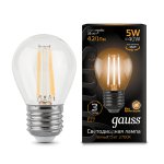 Лампа Gauss LED Filament Шар E27 5W 420lm 2700K (105802105)