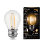 Лампа Gauss LED Filament Шар E27 9W 680lm 2700K (105802109)