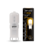 Лампа Gauss LED G9 AC220-240V 3W 240lm 2700K пластик (107409103)