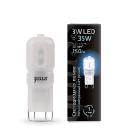 Лампа Gauss LED G9 AC220-240V 3W 250lm 4100K пластик (107409203)