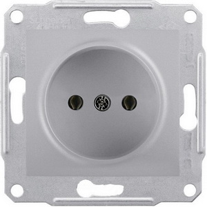 SE Sedna Алюминий Розетка 1-я б/з (SDN2900160)