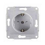 SE Sedna Алюминий Розетка 1-я с/з с защитными шторками (SDN3000160)