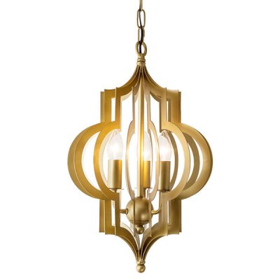 Люстра Scarlett Hollywood Regency Gold Leaf Pattern Pendant Chandelier D31 ImperiumLoft 108184-28