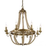 Люстра Rattan Chandelier Metall 8 Loft Rope Light ImperiumLoft 109607-01