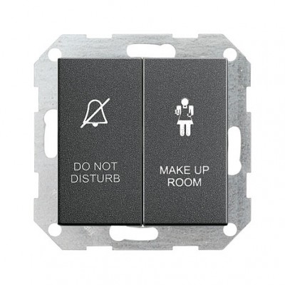 Gira S-55 Антрацит Выключатель 2-клавишный для отелей, в сборе (G110428)