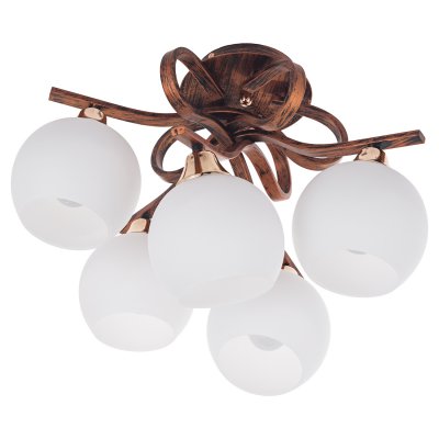 Светильник ЭкономСвет 11154/5FGD+BR WT