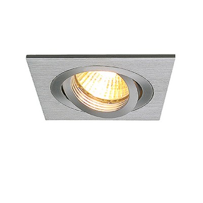 SLV 111706 NEW TRIA I MR16 Downlight, eckig, alu brushed, max. 50W, inkl. Blattfedern