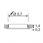SLV 112162 Downlight DL 126 LED, rund, chrom, 3W LED, 2700K