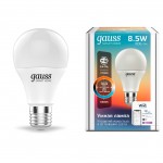 Лампа Gauss Smart Home A60 8,5W 806lm 2700-6500К E27 изм.цвет.темп.+диммирование LED (1130112)