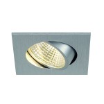 SLV 113966 NEW TRIA LED 3W DL SQUARE Set, Downlight, alu-brushed, 38°, 3000K, inkl. Treiber, Clipfed.
