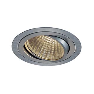 SLV 114266 NEW TRIA LED DL ROUND Set, alu-brushed, 25W, 30°, 2700K, inkl. Treiber, Clipfed.