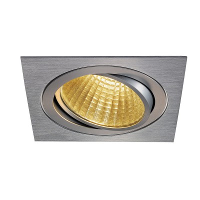 SLV 114286 NEW TRIA LED DL SQUARE Set, alu-brushed, 25W, 30°, 2700K, inkl. Treiber, Clipfed.