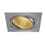 SLV 114286 NEW TRIA LED DL SQUARE Set, alu-brushed, 25W, 30°, 2700K, inkl. Treiber, Clipfed.