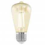Лампа светодиодная филаментная ST48 (янтарь) Eglo 11553