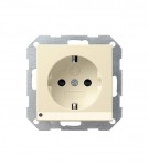 Gira S-55 Крем глянц Розетка с/з с защитой и индикацией напряжения (G117001)