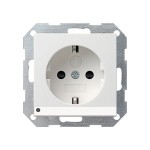 Gira S-55 Бел глянц Розетка с/з с защитой и индикацией напряжения (G117003)