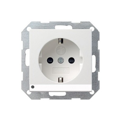 Gira S-55 Бел Розетка с/з с защитой и индикацией напряжения (G117027)