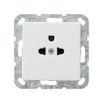 Gira S-55 Бел глянц Розетка с/з с защитой и индикацией напряжения (G11703)