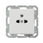 Gira S-55 Бел Розетка с/з и защитой от детей, "EURO-US" 10А, 250В~ (G11727)
