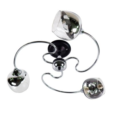 Люстра в стиле модерн Экономсвет 12113/3BK+CR CR+CL