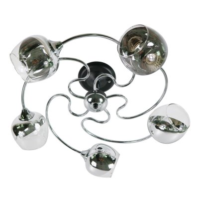 Люстра в стиле модерн Экономсвет 12113/5BK+CR CR+CL