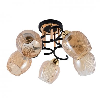 Люстра эконом 12164/5MBK+GD BR ЭкономСвет