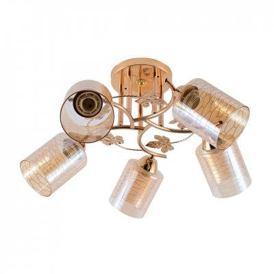 Люстра эконом 12167/5FGD BR+WT ЭкономСвет