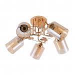 Люстра эконом 12167/5FGD BR+WT ЭкономСвет