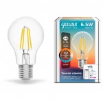 Лампа Gauss Smart Home Filament А60 6,5W 806lm 2000-6500К E27 изм.цвет.темп.+дим. LED (1220112)