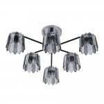 Люстра в стиле модерн 12219/6CR+BK BK+CL ЭкономСвет