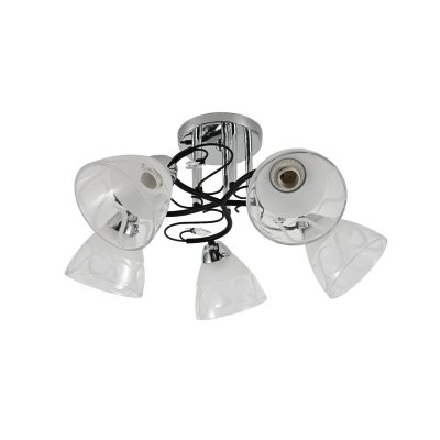 Люстра классическая 12261/5CR+BK WT+CL Экономсвет Люстра классическая 12261/5CR+BK WT+CL Экономсвет