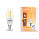Лампа Gauss Smart Home Filament С35 4,5W 495lm 2700К E14 диммируемая LED (1230112)